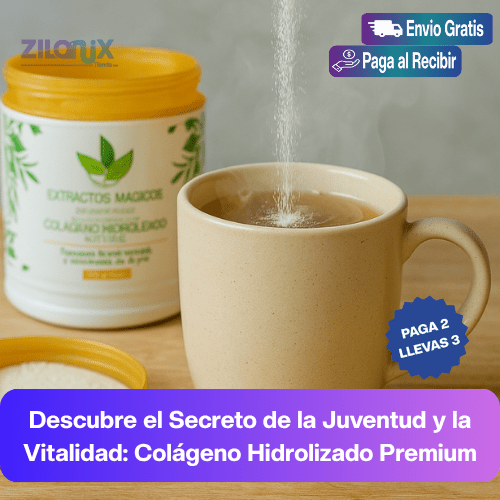 COLAGENO HIDROLIZADO ALTA ABSORCIÓN | Descubre el secreto para una piel firme y joven desde adentro - ZILONIX COLOMBIA