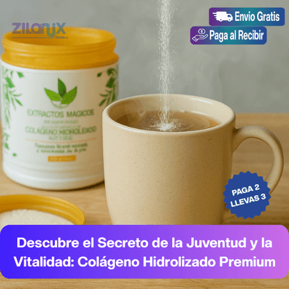 COLAGENO HIDROLIZADO ALTA ABSORCIÓN | Descubre el secreto para una piel firme y joven desde adentro - ZILONIX COLOMBIA