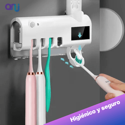 Dispensador de crema dental con soporte esterilizador de cepillos - ZILONIX COLOMBIA