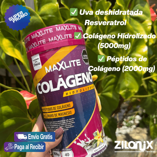 MAXLITE COLÁGENO HIDROLIZADO – ✨ Reduce arrugas , Recupera la firmeza y elasticidad de tu piel - ZILONIX COLOMBIA