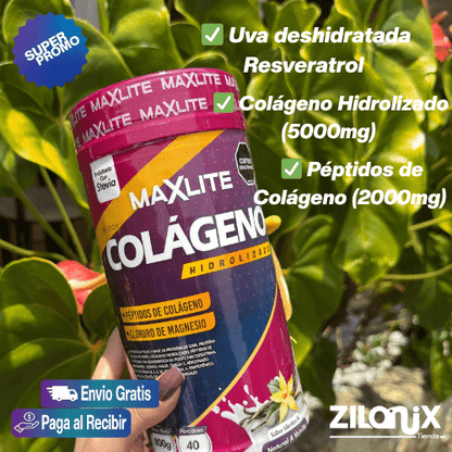 MAXLITE COLÁGENO HIDROLIZADO – ✨ Reduce arrugas , Recupera la firmeza y elasticidad de tu piel - ZILONIX COLOMBIA