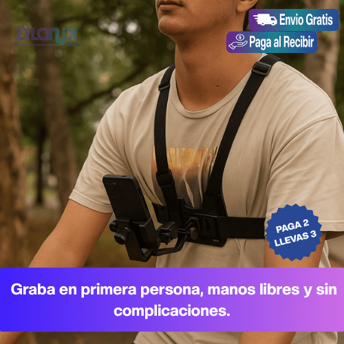 SOPORTE CELULAR TIPO ARNES |📱Captura Tu Punto de Vista con Libertad Total. ¡Haz que Cada Momento Cuente!🎬 - ZILONIX COLOMBIA