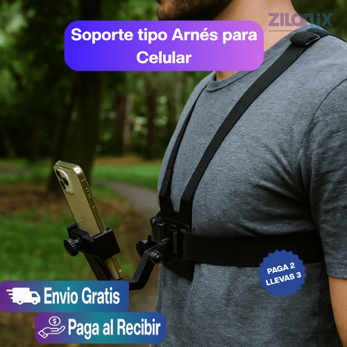 SOPORTE CELULAR TIPO ARNES |📱Captura Tu Punto de Vista con Libertad Total. ¡Haz que Cada Momento Cuente!🎬 - ZILONIX COLOMBIA