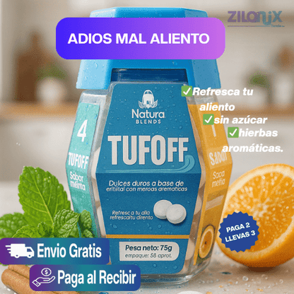 🌿 TUFOFF 🌿🌬️ Di adiós al mal aliento ,Da la bienvenida a la frescura 🌿 y limpieza - ZILONIX COLOMBIA